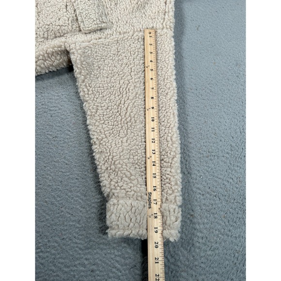 H&M Shirt Jacket Women's Small Beige Teddy Shacket Shearling Cozy Oversized - Picture 7 of 9